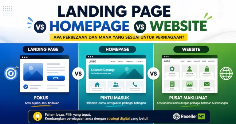 Landing Page vs Homepage vs Website: Apa Perbezaan dan Mana Yang Sesuai untuk Perniagaan?
